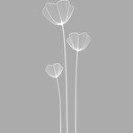 Poppy Flowers Shower Door Sticker (47"H x 14"W)