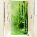 Bamboo Shower Door Bathroom Sticker (31"H x 16"W)