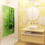 Bamboo Shower Door Bathroom Sticker (31"H x 16"W)