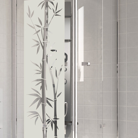 Exotic Bamboo Shower Door Sticker (49"H x 14"W)