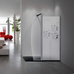 Artistic Flowers Shower Door Sticker (37"H x 14"W)