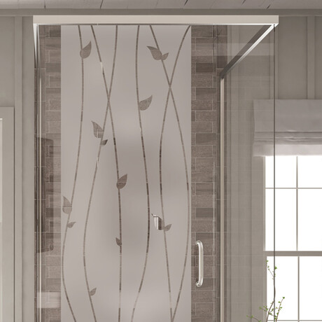 Shower Door Sticker Romantic Lianas (47"H x 14"W)