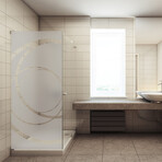 Shower Door Wall Decal Design Curves (37"H x 14"W)