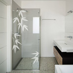 Bamboo Leaves Shower Door Sticker (47"H x 14"W)