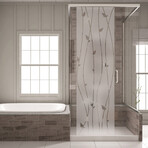 Shower Door Sticker Romantic Lianas (47"H x 14"W)
