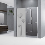 Poppy Flowers Shower Door Sticker (47"H x 14"W)