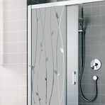 Shower Door Sticker Romantic Lianas (47"H x 14"W)