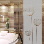Poppy Flowers Shower Door Sticker (47"H x 14"W)