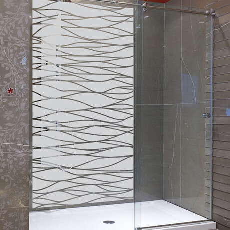 Shower Door Sticker The Ocean (26"H x 14"W)