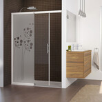 Artistic Flowers Shower Door Sticker (37"H x 14"W)