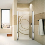 Shower Door Wall Decal Design Curves (37"H x 14"W)