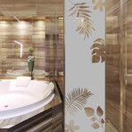 Exotic Leaves Shower Door Sticker (47"H x 14"W)