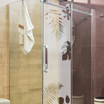 Exotic Leaves Shower Door Sticker (47"H x 14"W)