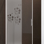 Artistic Flowers Shower Door Sticker (37"H x 14"W)