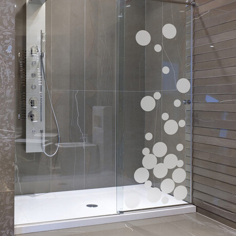 Small Soap Bubbles Shower Door Sticker (47"H x 18"W)