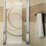 Shower Door Wall Decal Design Curves (37"H x 14"W)