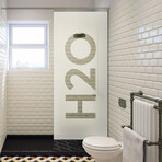 H2O Shower Door Sticker (33"H x 14"W)