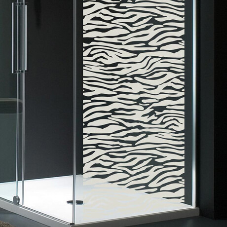 Tiger Skin Pattern Shower Door Sticker (47"H x 14"W)