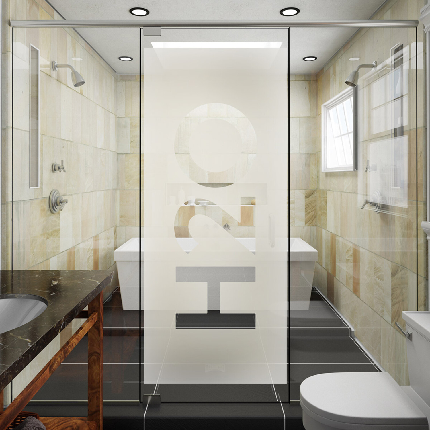 H2O Shower Door Sticker (33"H x 14"W) Ambiance Stickers Touch of Modern