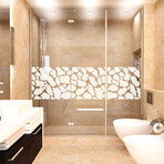 Giraffe Skin Pattern Shower Door Sticker (47"H x 14"W)