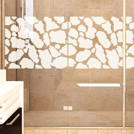 Giraffe Skin Pattern Shower Door Sticker (47"H x 14"W)