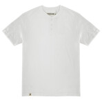 Recycled Yarn Short Sleeve Henley + Logo Tab // White (XL)