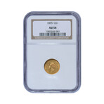 1855 $1 Gold Piece Type 2 // NGC Certified AU58 // Deluxe Collector's Pouch