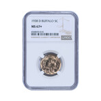 1938-D Buffalo Nickel // NGC Certified MS67+ // Deluxe Collector's Pouch