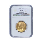 1932 $10 Gold Indian Eagle // PCGS Certified MS62 // Wood Presentation Box
