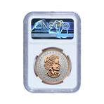 2022 1 oz Canadian Silver Maple Leaf, Incuse Rose Gilt // NGC Certified Reverse Proof 70 // Deluxe Collector's Pouch