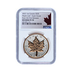 2022 1 oz Canadian Silver Maple Leaf, Incuse Rose Gilt // NGC Certified Reverse Proof 70 // Deluxe Collector's Pouch