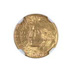 1915-S Panama Pacific $1 Gold Commemorative // NGC & CAC Certified MS64 // Wood Display Box