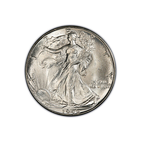U.S. Walking Liberty Silver Half Dollar (1935-1947) // Mint State Condition // American Premier Coinage Series // Wood Presentation Box