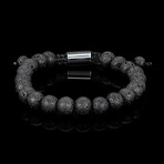Lava Stone Adjustable Bead Bracelet // 8"