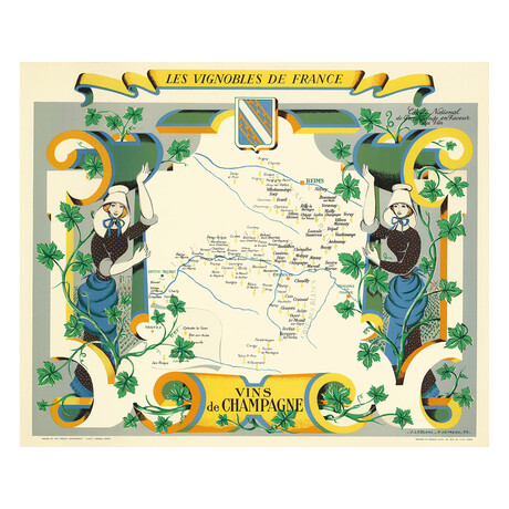 Les Vignobles de France // Vins de Champagne (19.75"H x 24"W)
