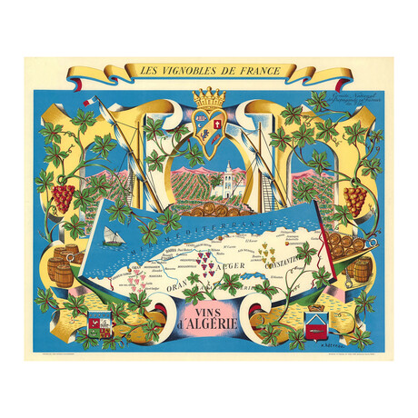 Les Vignobles de France // Vins d'Algerie (19.75"H x 24"W)
