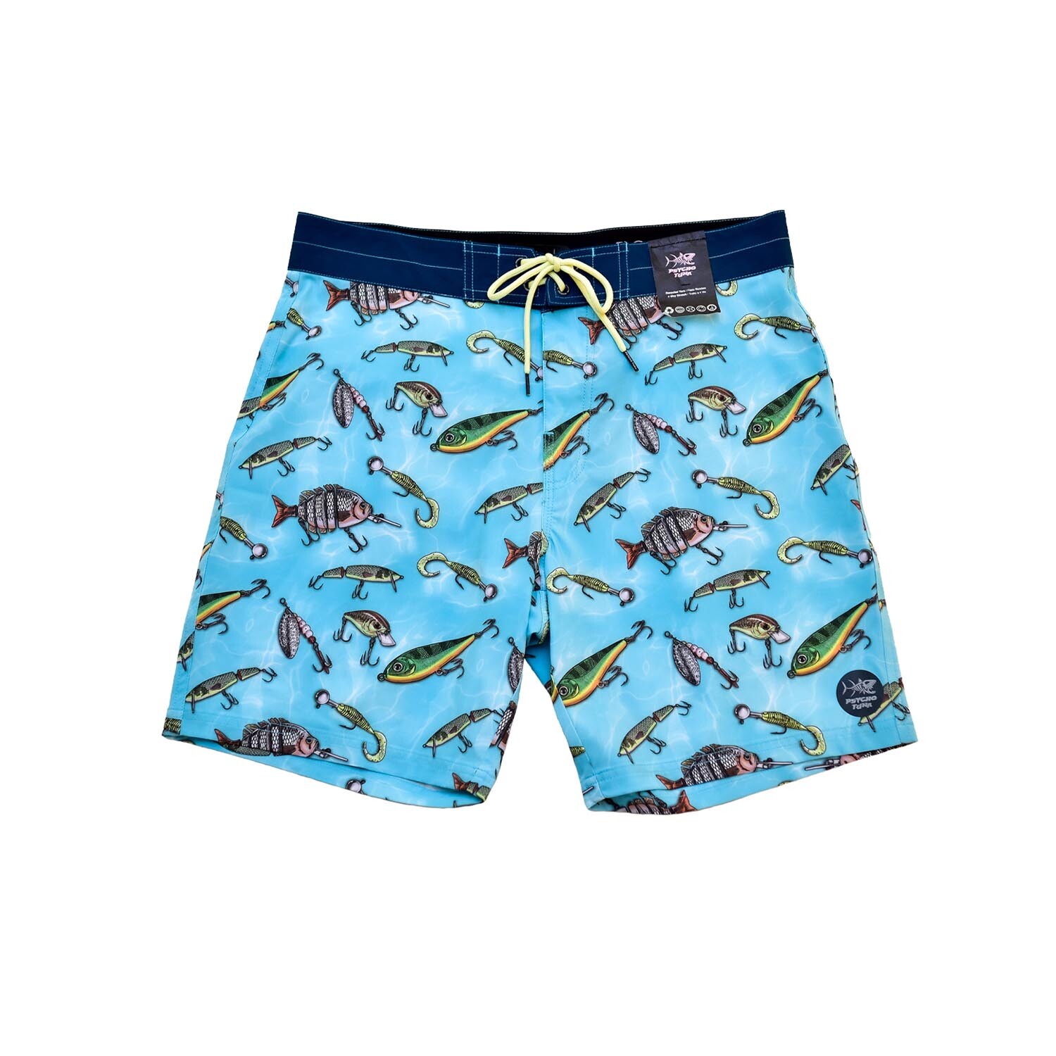 Fishing Lures Board Shorts // Blue Radiance (38) - Psycho Tuna