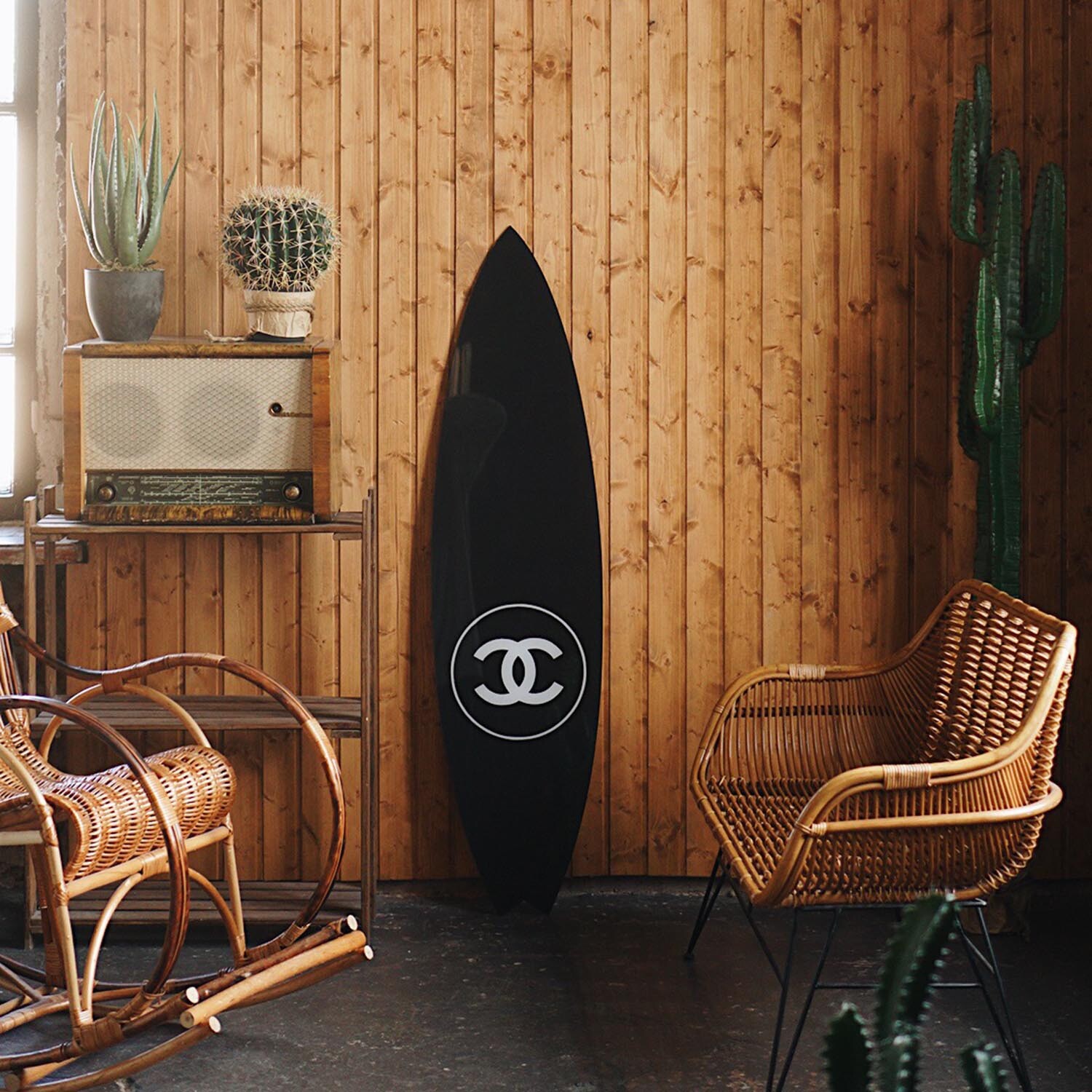 CHANEL Polyurethane Fiberglass Luxury Surfboard White, FASHIONPHILE