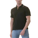 James Polo Shirt // Black Honeycomb (M)