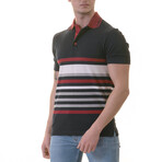 Felix Polo Shirt // Navy + Red Striped (L)