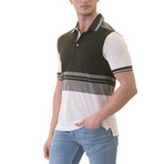 Robert Polo Shirt // Black + Gray Striped (2XL)