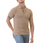 Blaine Polo Shirt // Beige Honeycomb (S)