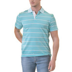 Blake Polo Shirt // Turquoise Striped (3XL)