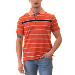 Jason Polo Shirt // Orange Striped (S)