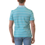 Blake Polo Shirt // Turquoise Striped (3XL)