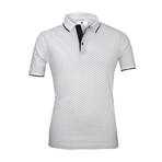 Mitchell Polo Shirt // White + Black Dots (3XL)