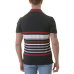 Felix Polo Shirt // Navy + Red Striped (L)