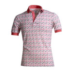 Noah Polo Shirt // White + Pink Floral (S)