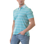 Blake Polo Shirt // Turquoise Striped (3XL)