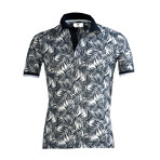 Henry Polo Shirt // White + Black Floral (3XL)